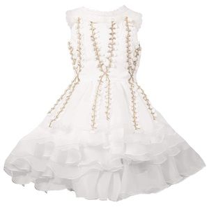 NWT WHITE AND GOLD LITTLE GIRL BOUTIQUE DRESS